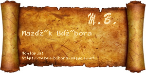 Mazák Bíbora névjegykártya